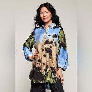 Neon Meadownight Mutlicolor Long Sleeve Tunic Womens Size 12